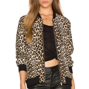 🐆 Equipment Silk Bomber Jacket | Classic Leopard | S | 100% Silk
